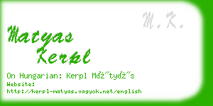 matyas kerpl business card